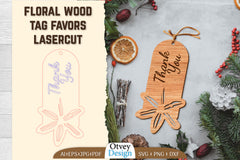 Floral Wood Tag Favors Lasercut SVG Bundle 12 - CraftNest - Digital Crafting and Art