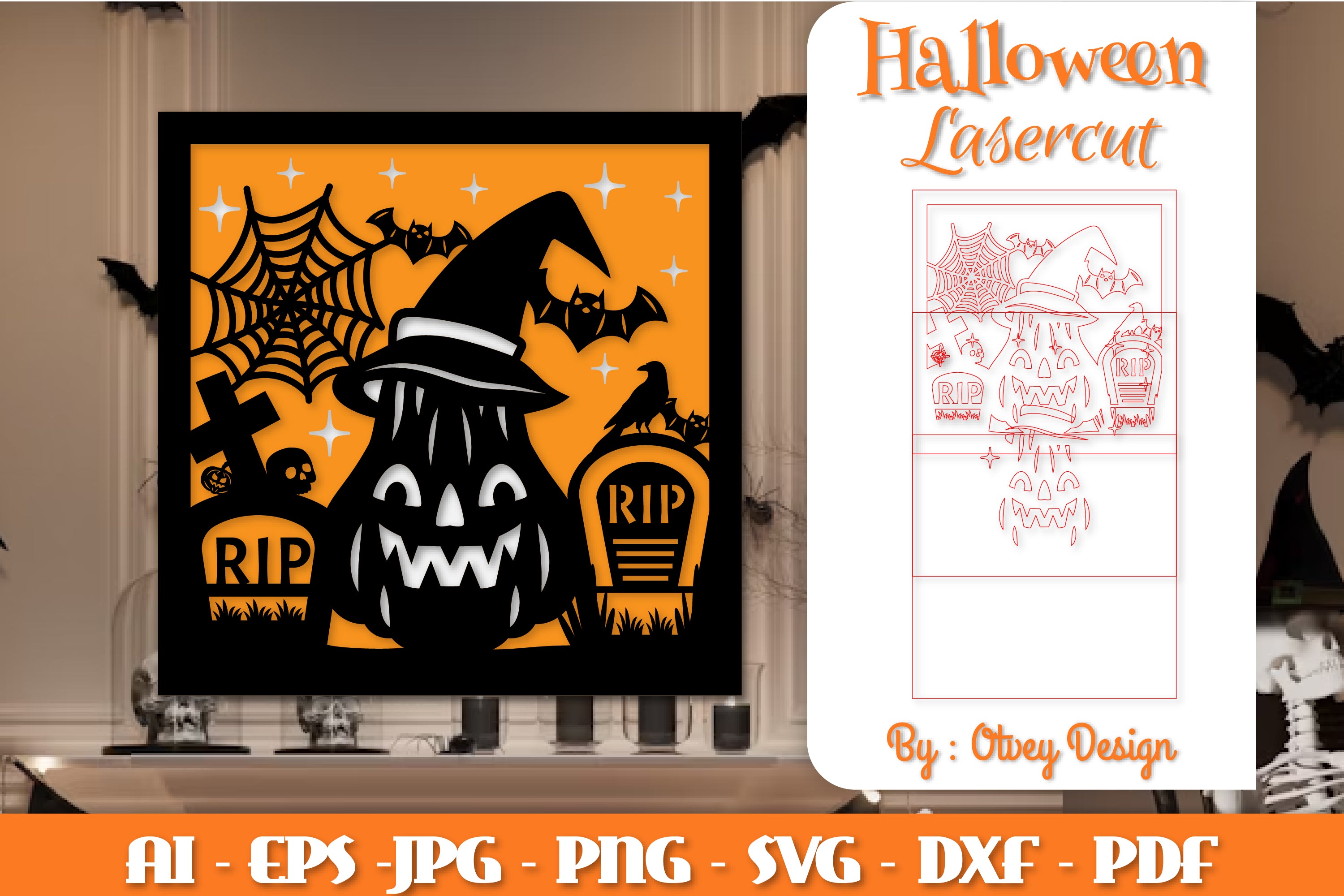 Halloween Decorations Layered Lasercut SVG Bundle