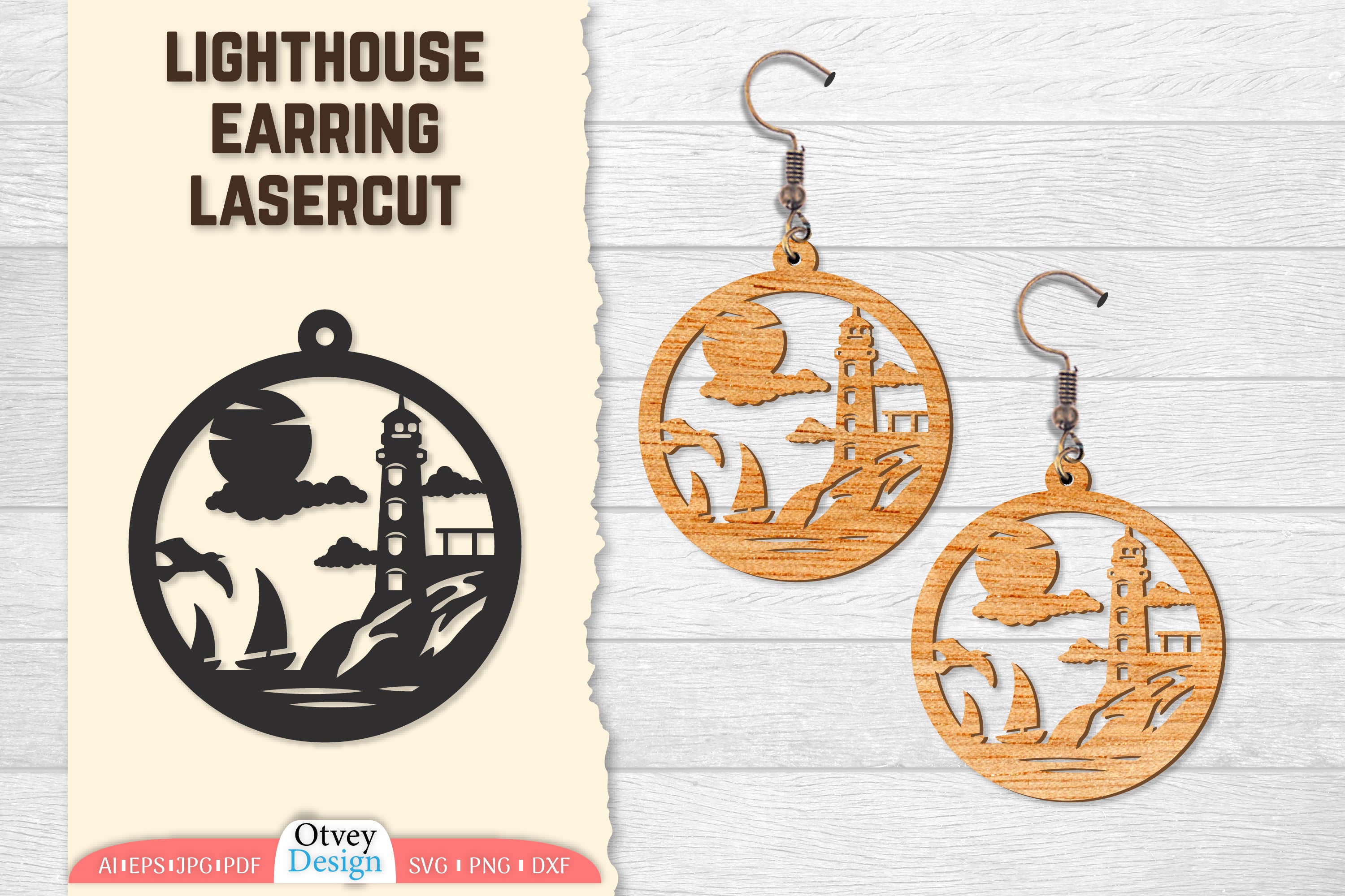Lighthouse Earring Lasercut SVG Bundle 16 - CraftNest - Digital Crafting and Art