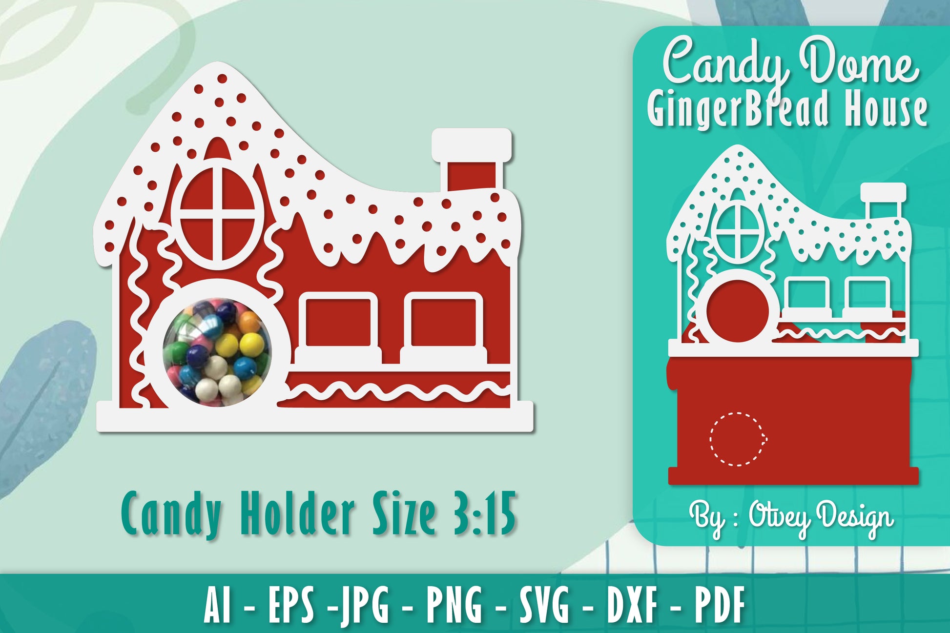 Gingerbread House Candy Holder SVG Bundle 4 - CraftNest - Digital Crafting and Art