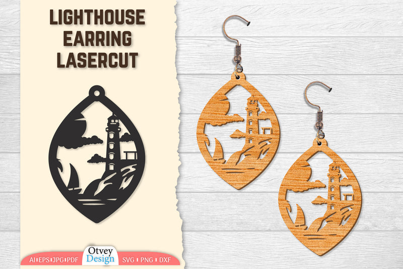 Lighthouse Earring Lasercut SVG Bundle 28 - CraftNest - Digital Crafting and Art