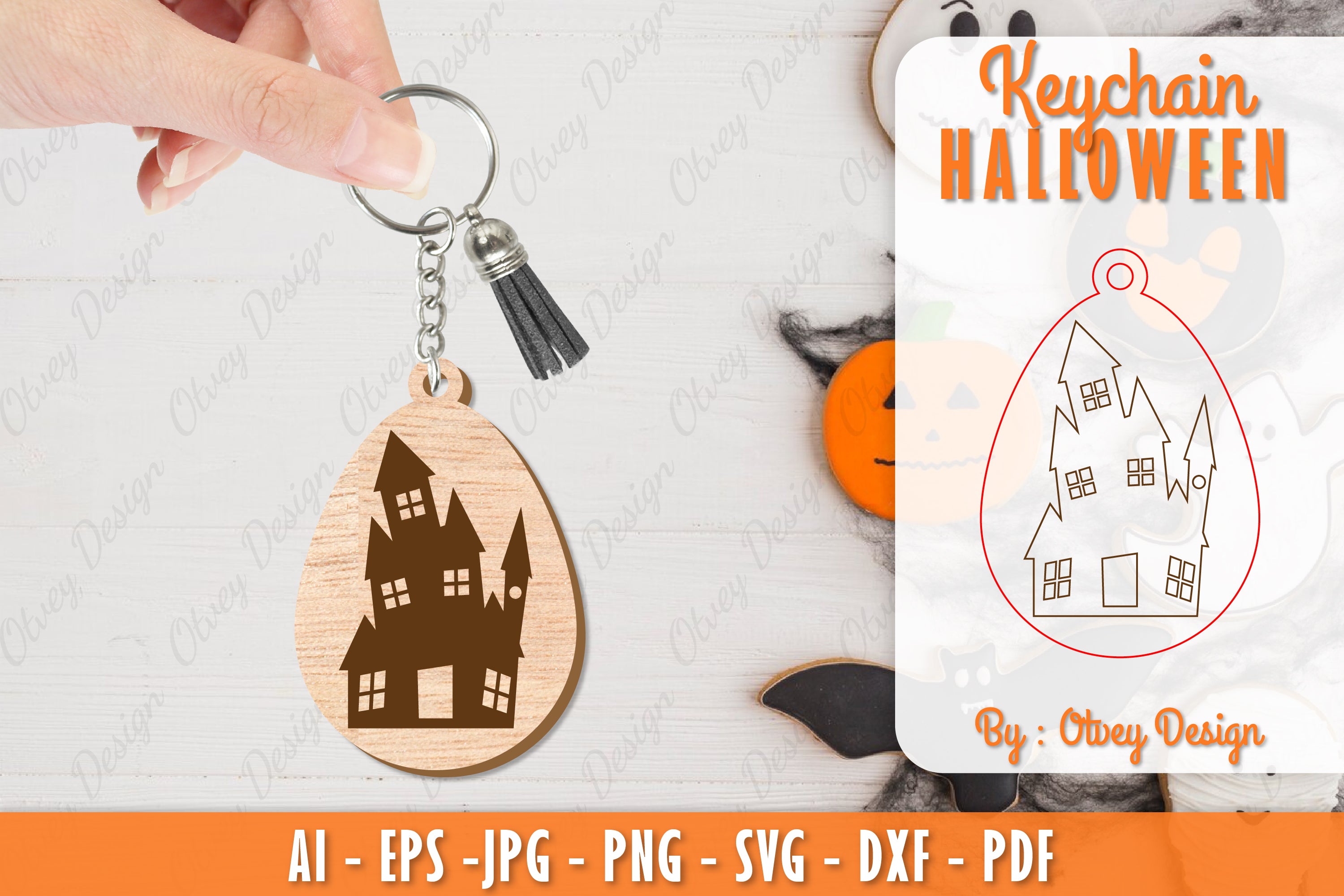 Halloween Keychain Lasercut SVG Bundle 6 - CraftNest - Digital Crafting and Art