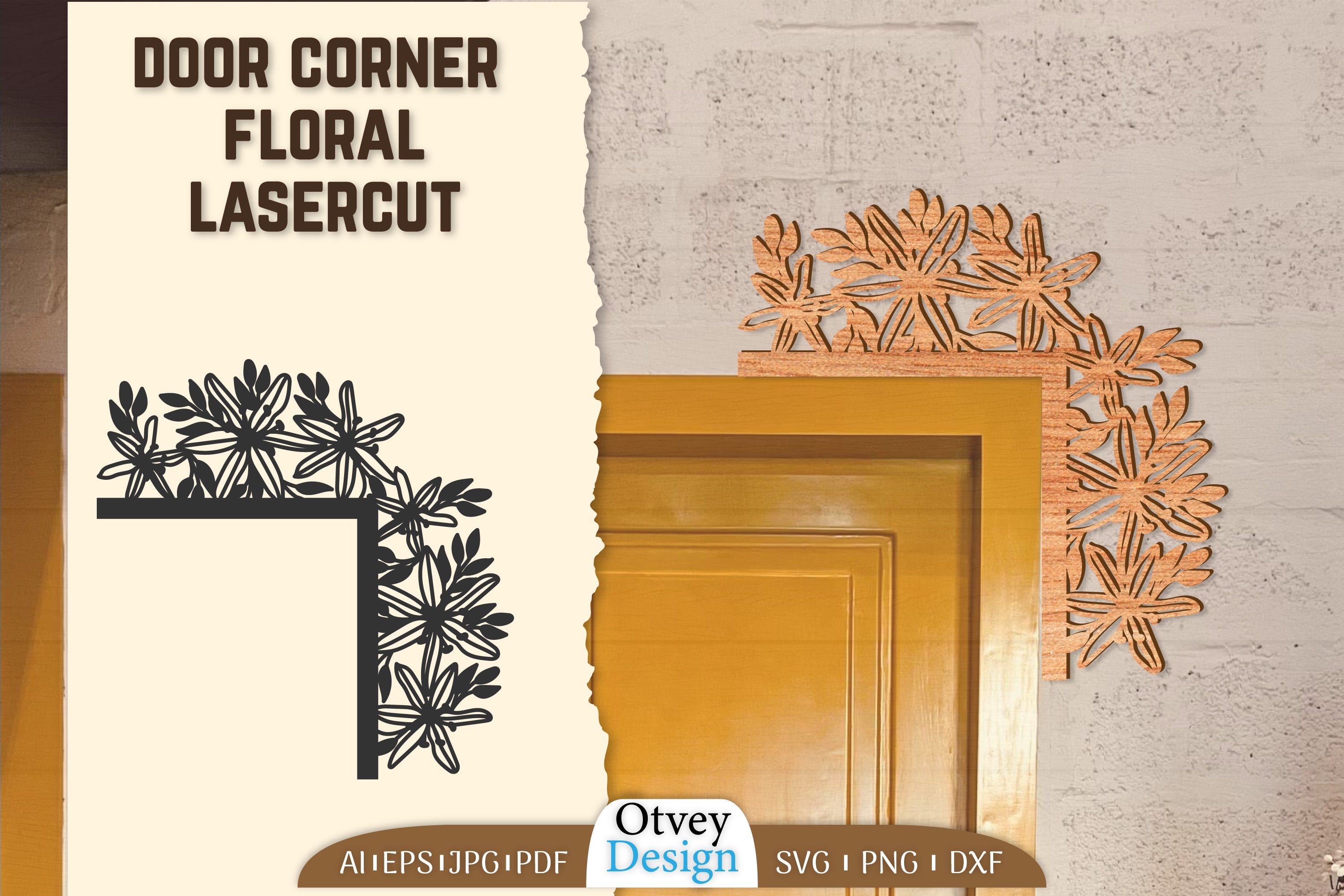 8086 Door Corner Floral Lasercut SVG Bundle - CraftNest - Digital Crafting and Art