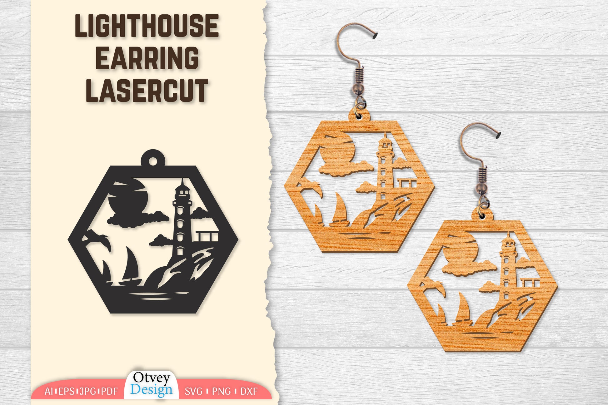 Lighthouse Earring Lasercut SVG Bundle 52 - CraftNest - Digital Crafting and Art