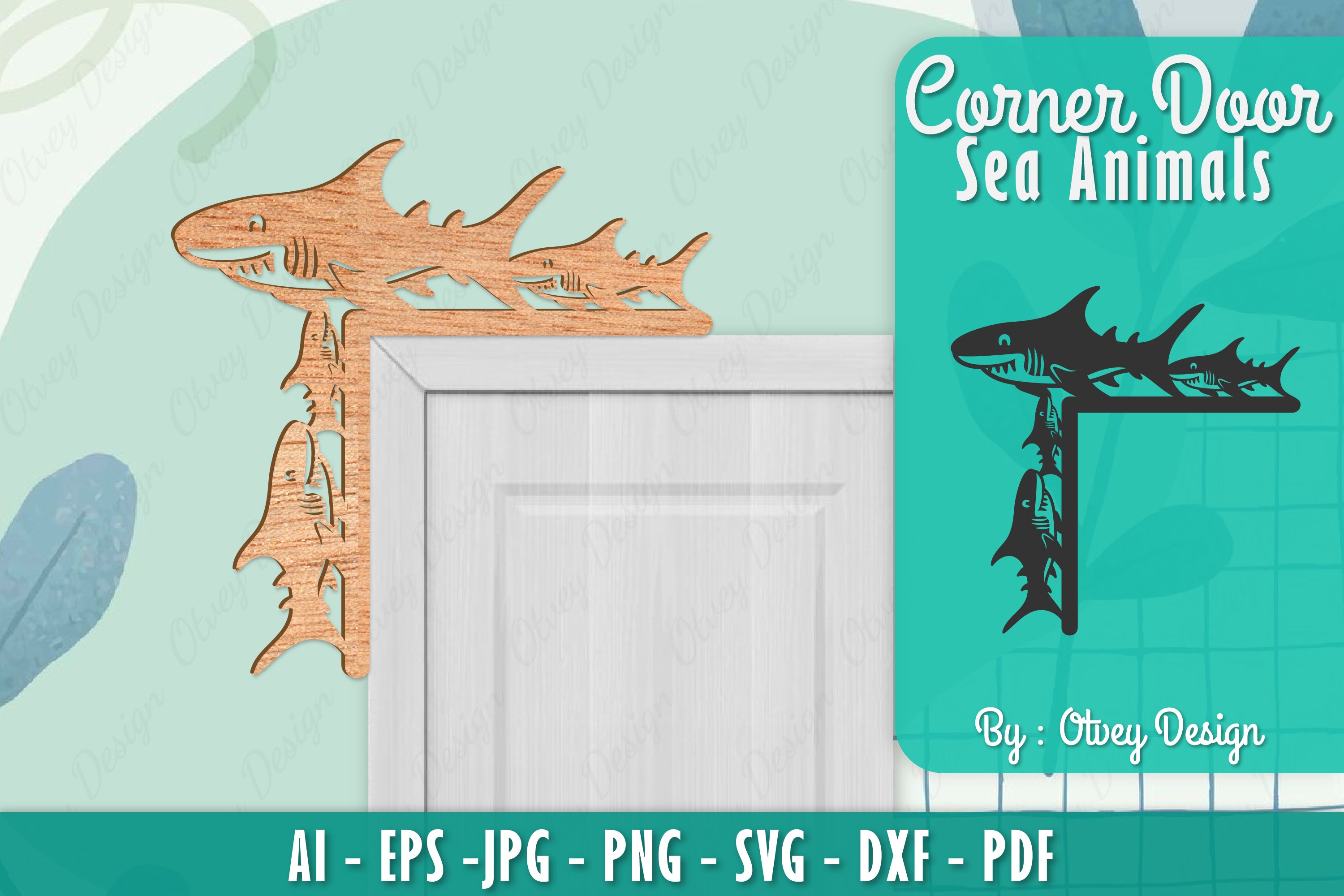 Sea Animals Door Corner Decoration SVG Bundle 13 - CraftNest - Digital Crafting and Art