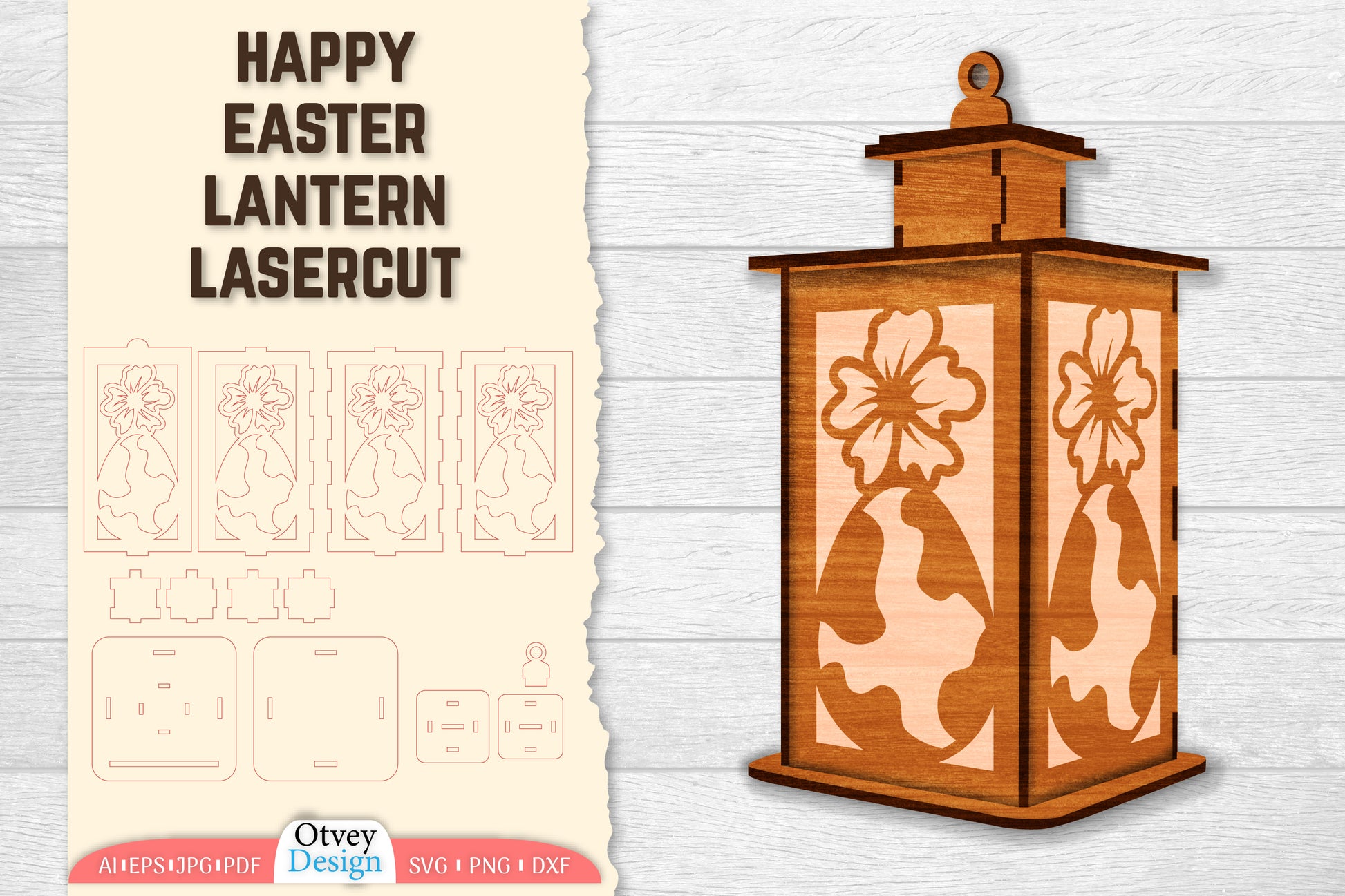 Happy Easter Lantern Lasercut SVG Bundle 4 - CraftNest - Digital Crafting and Art