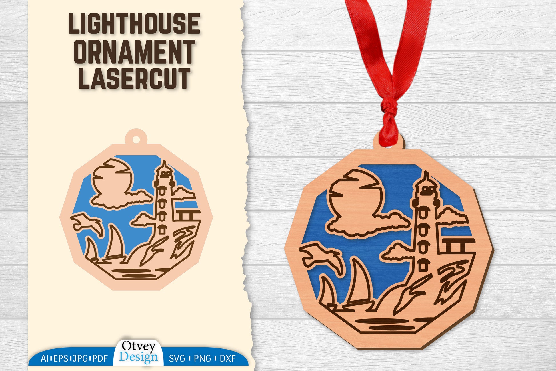 Lighthouse Lasercut Ornament SVG Bundle 66 - CraftNest - Digital Crafting and Art