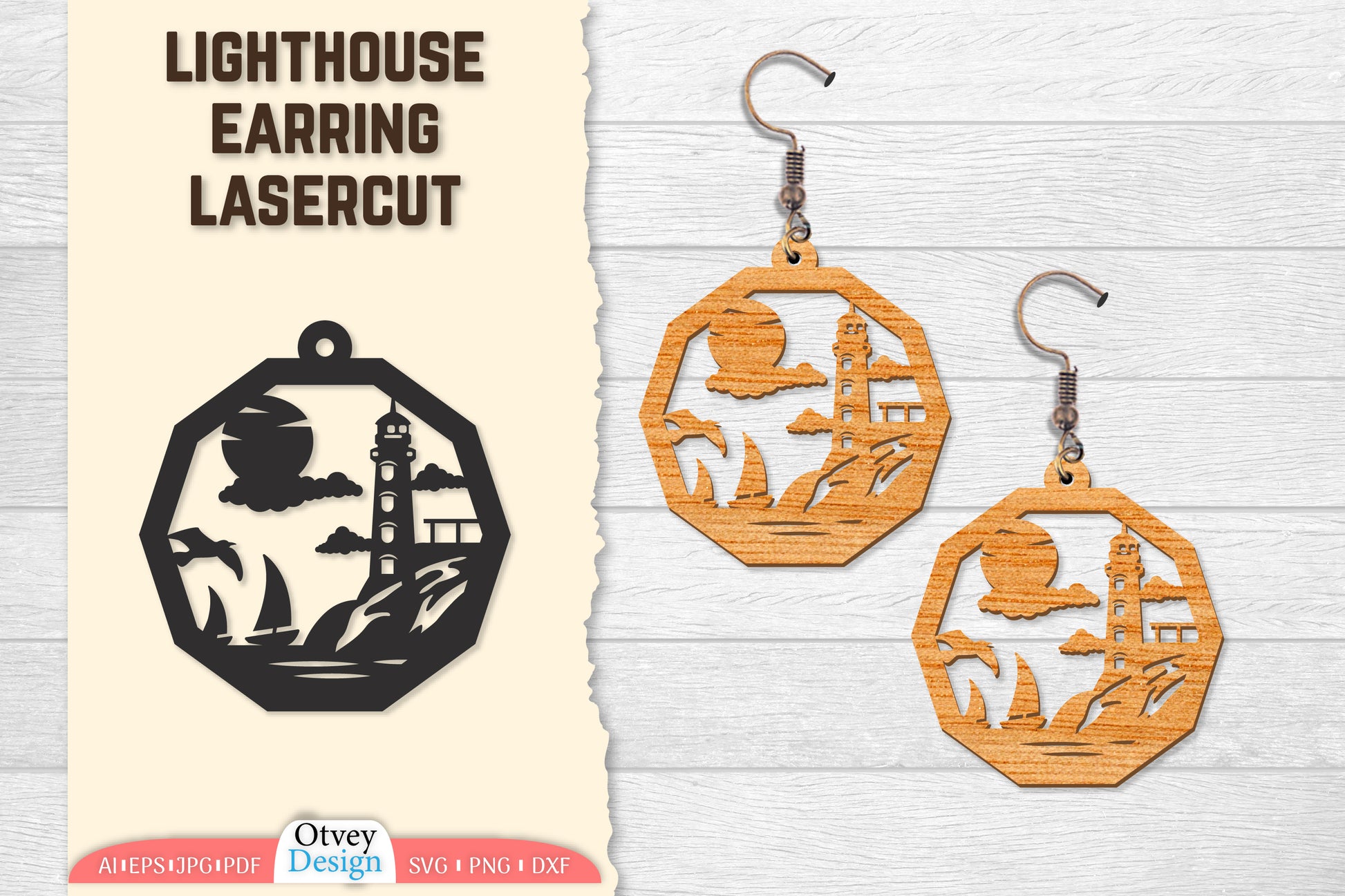 Lighthouse Earring Lasercut SVG Bundle 75 - CraftNest - Digital Crafting and Art
