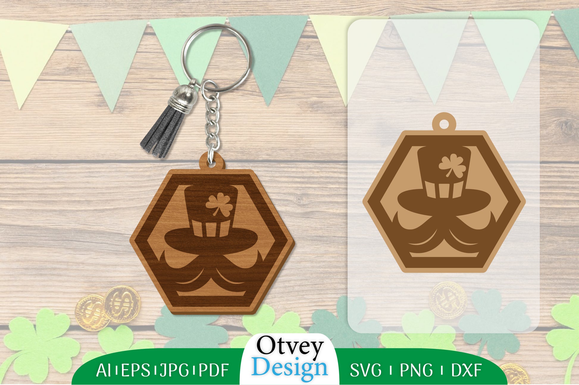 St Patrick's Day Keychain Lasercut SVG Bundle 44 - CraftNest - Digital Crafting and Art