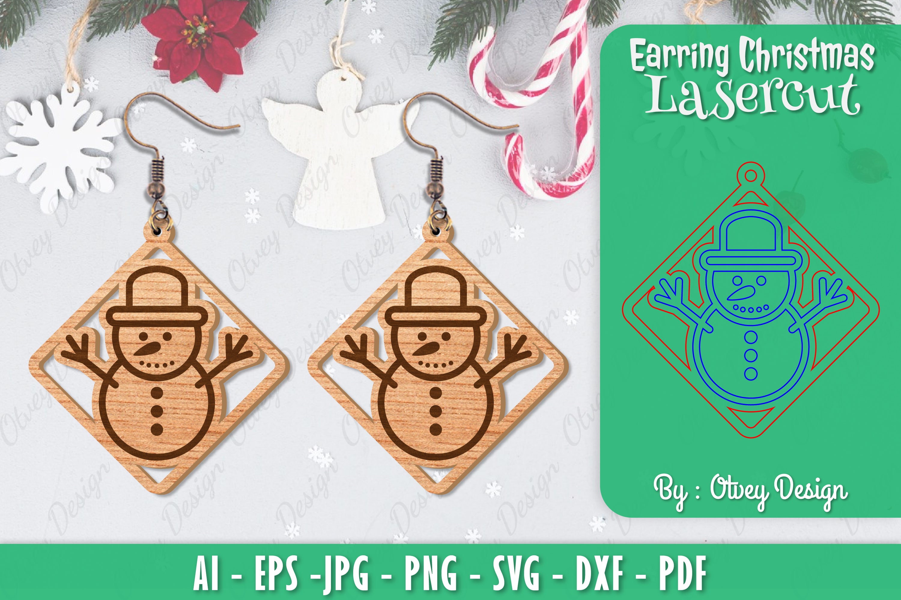 Christmas Earrings SVG Bundle