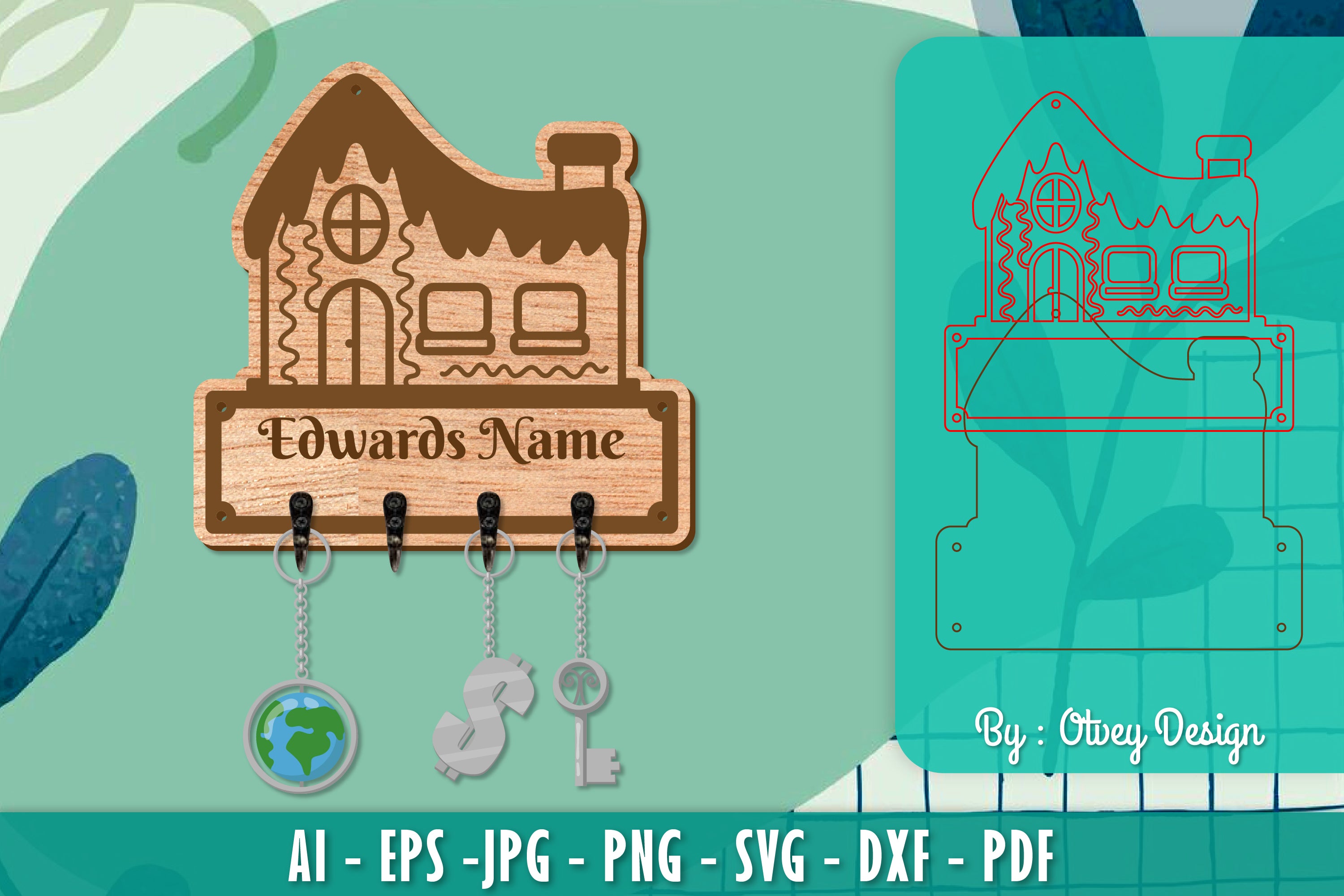 Christmas Family Keychain Home Key Holder SVG Bundle 4 - CraftNest - Digital Crafting and Art