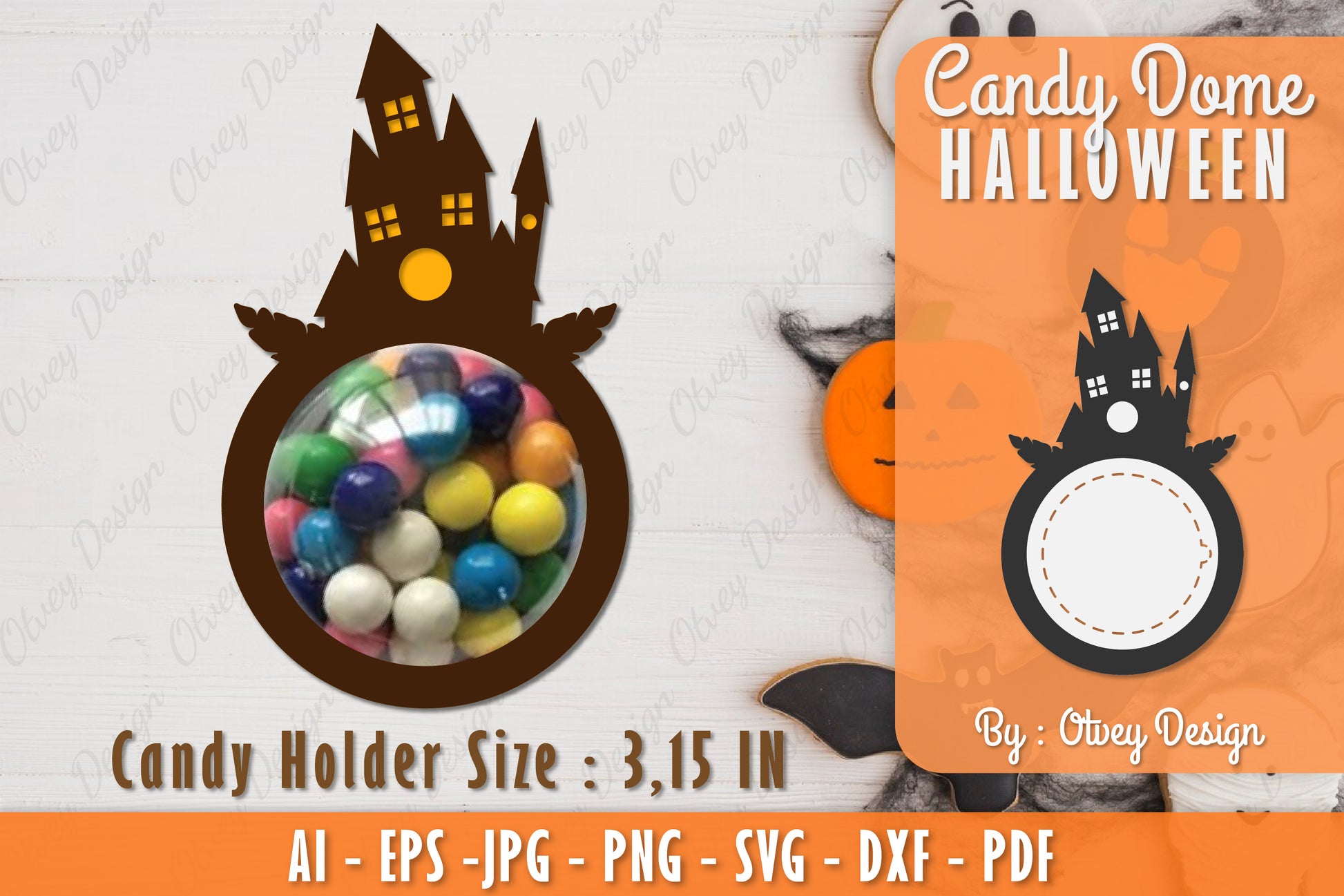 Halloween Candy Dome SVG Bundle 4 - CraftNest - Digital Crafting and Art