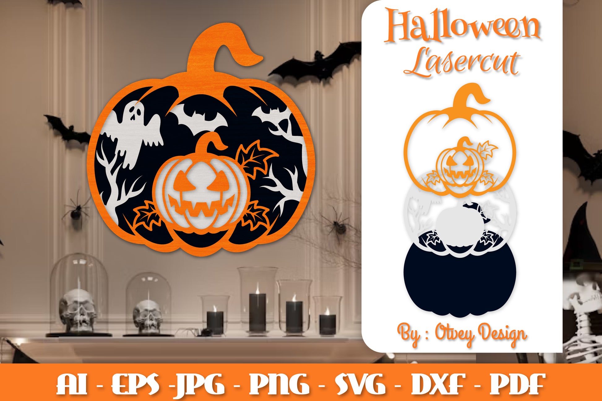 Halloween Pumpkins Lasercut SVG Bundle 12 - CraftNest - Digital Crafting and Art