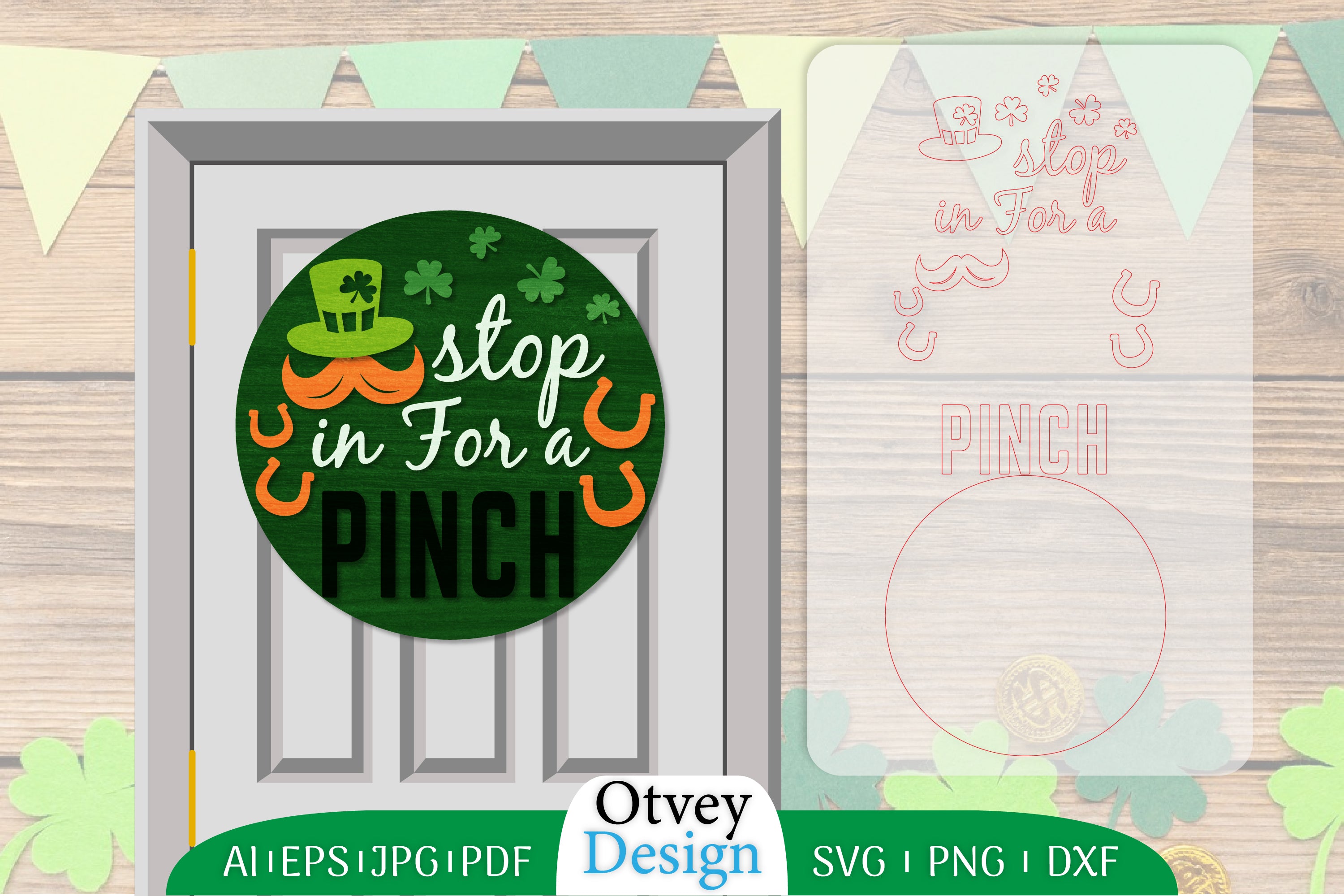 St. Patrick's Day Door Hanger Lasercut SVG Bundle 2 - CraftNest - Digital Crafting and Art