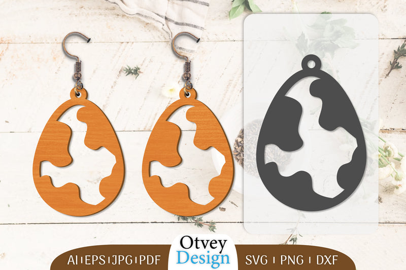Happy Easter Egg Earring Lasercut SVG Bundle 4 - CraftNest - Digital Crafting and Art