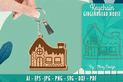 Gingerbread House Keychain Laser Cut SVG Bundle 3 - CraftNest - Digital Crafting and Art