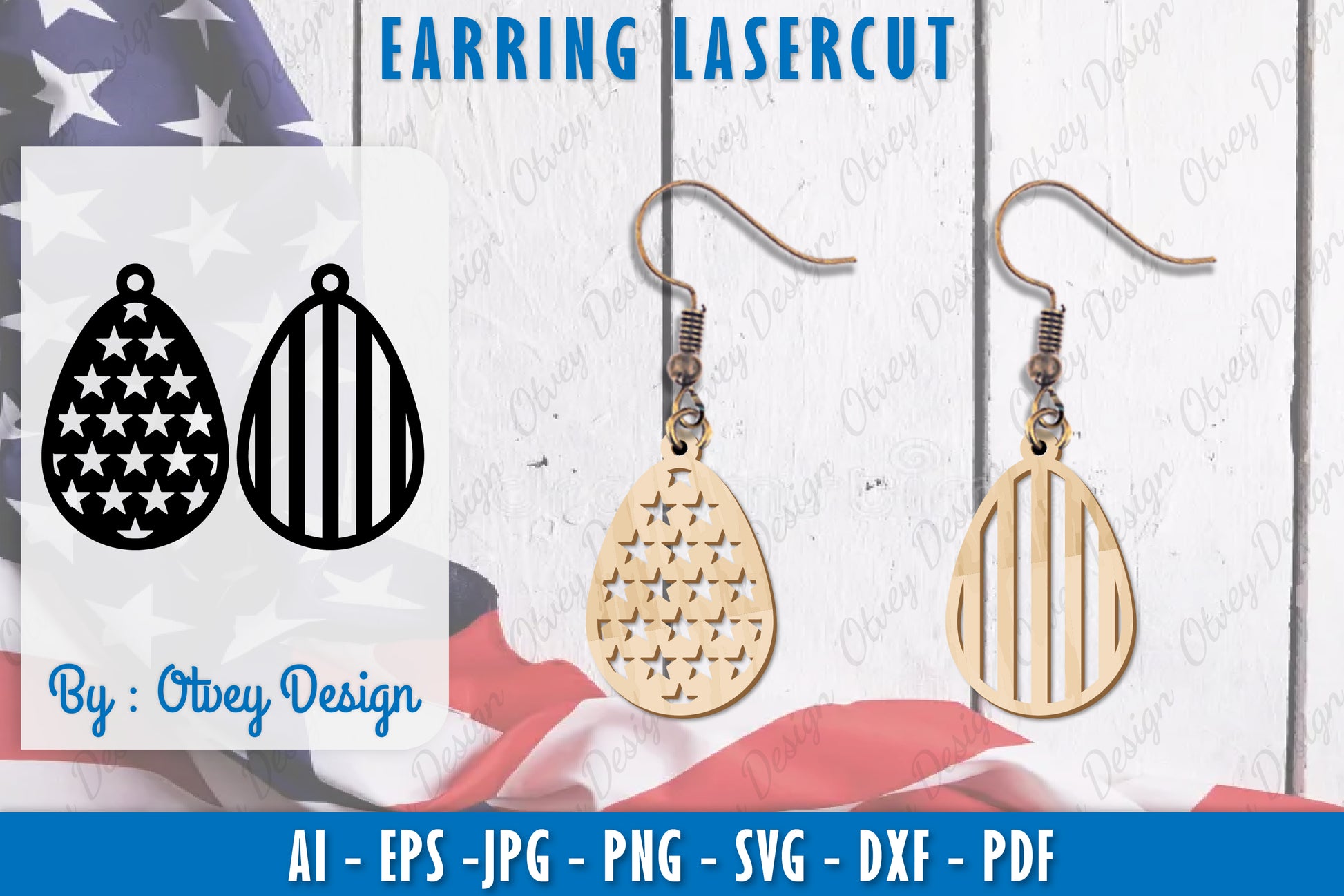 4th of July Earring SVG Bundle 4 - CraftNest - Digital Crafting and Art