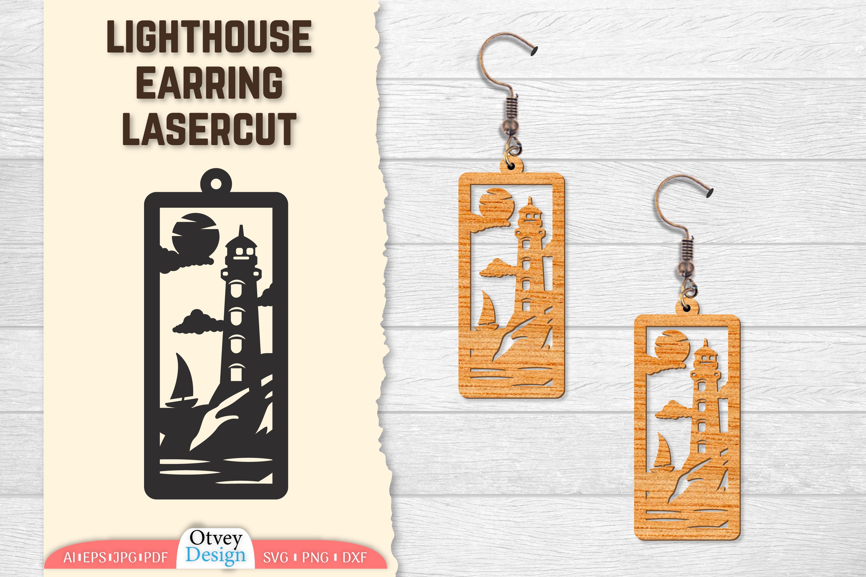 Lighthouse Earring Lasercut SVG Bundle 40 - CraftNest - Digital Crafting and Art