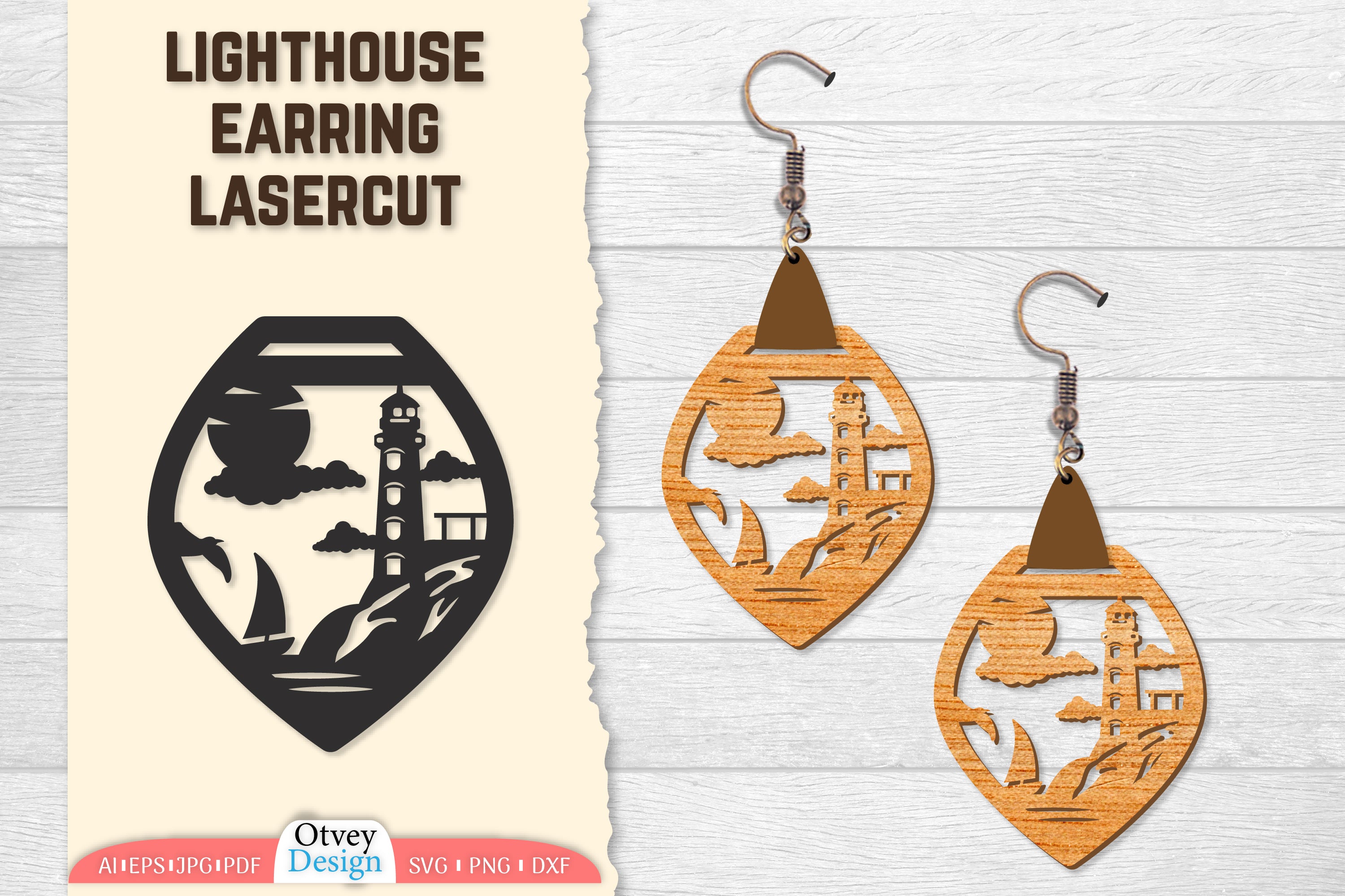 Lighthouse Earring Lasercut SVG Bundle 86 - CraftNest - Digital Crafting and Art