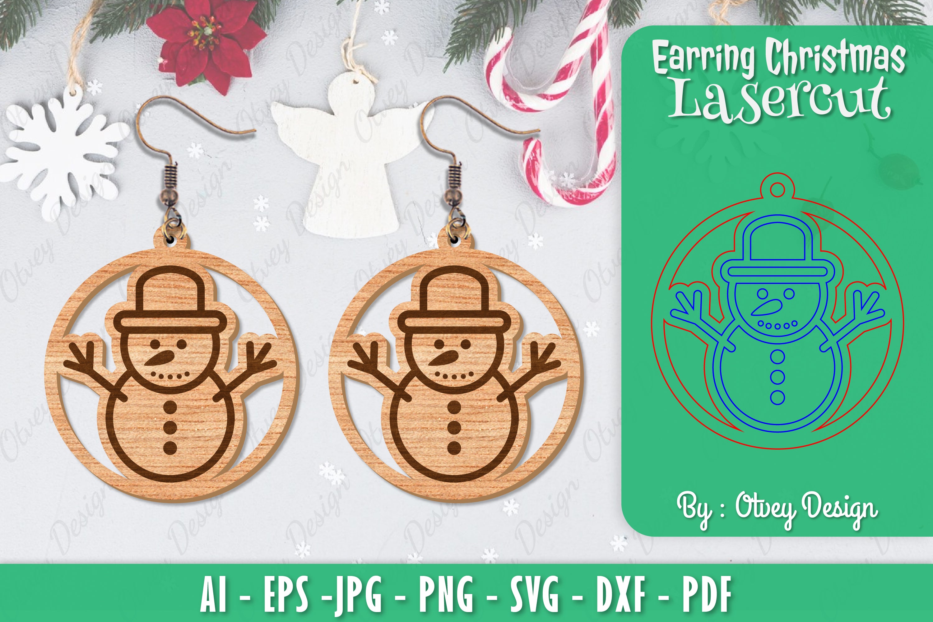 Christmas Earrings SVG Bundle
