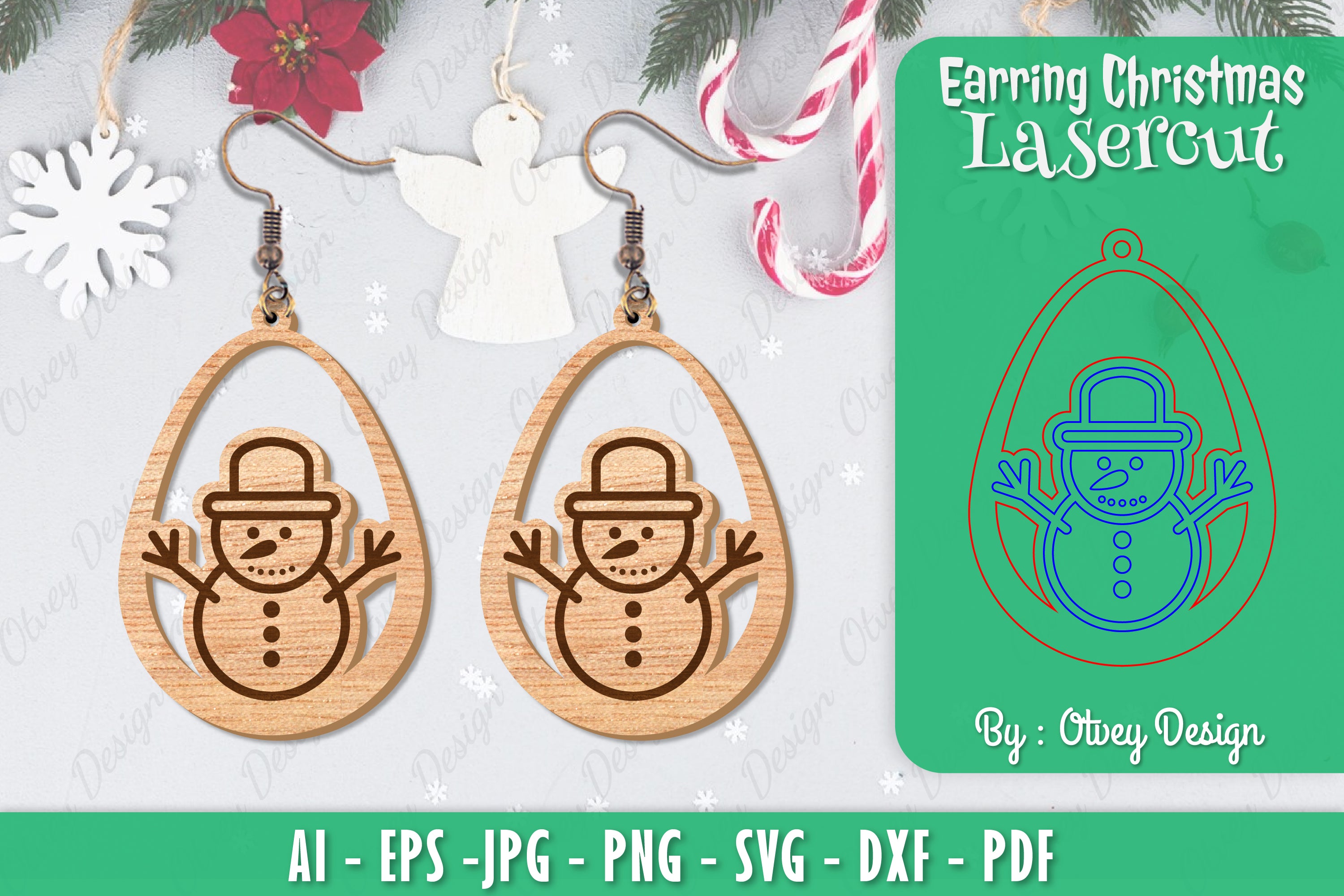 Christmas Earrings SVG Bundle 81 - CraftNest - Digital Crafting and Art