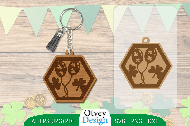 St Patrick's Day Keychain Lasercut SVG Bundle 45 - CraftNest - Digital Crafting and Art