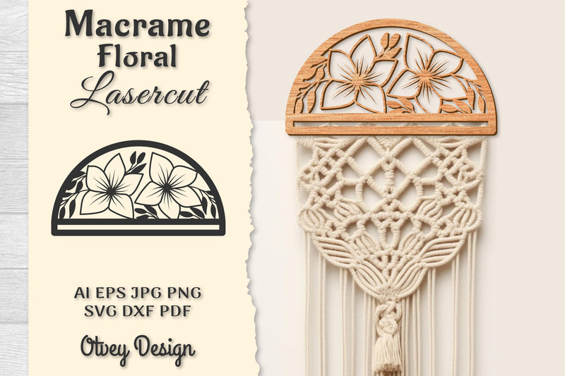 Macrame Frame Floral Lasercut SVG Bundle 13 - CraftNest - Digital Crafting and Art