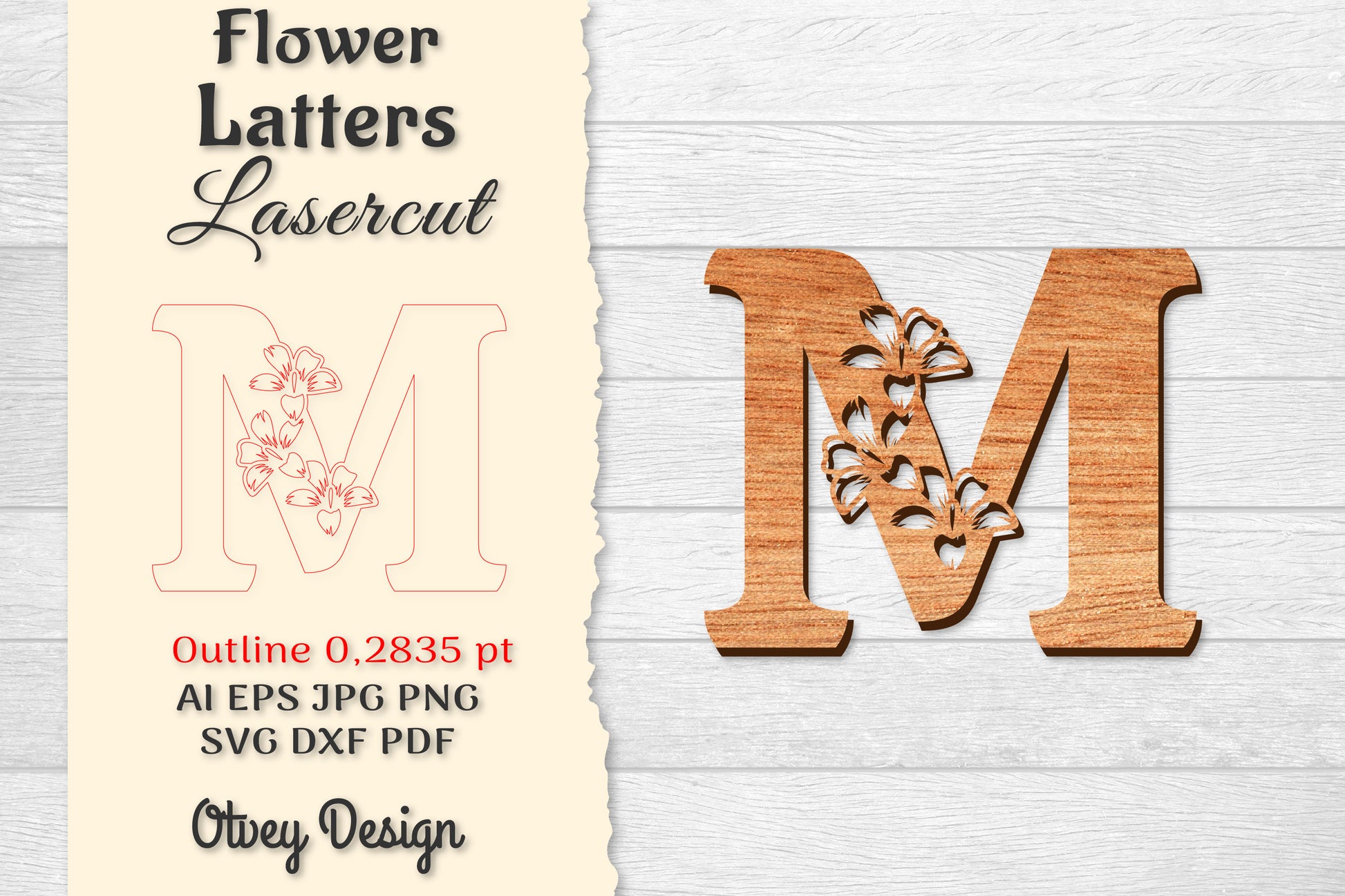 Flower Letters Laser Cut File SVG Bundle 126 - CraftNest - Digital Crafting and Art