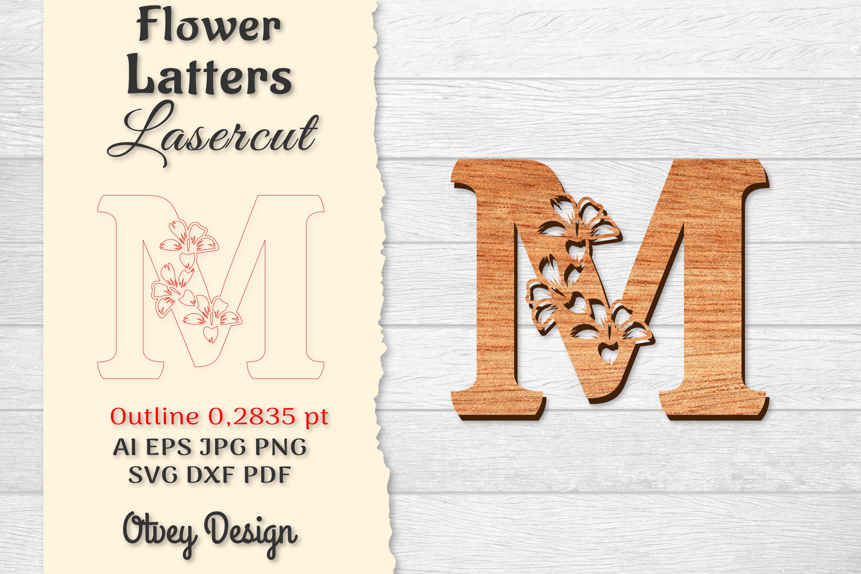 Flower Letters Laser Cut File SVG Bundle 126 - CraftNest - Digital Crafting and Art