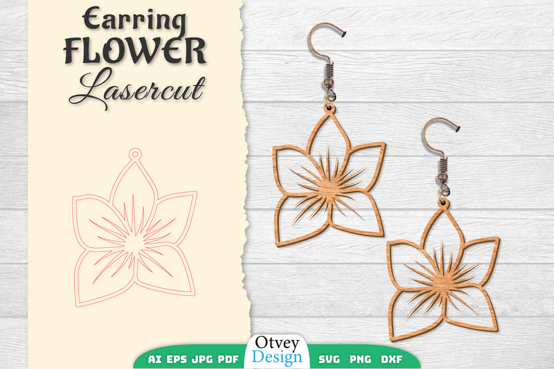Earring Flower Lasercut SVG Bundle 13 - CraftNest - Digital Crafting and Art