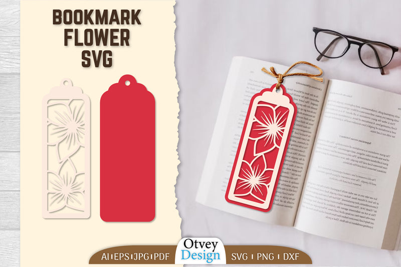 Bookmark Flower SVG Bundle 81 - CraftNest - Digital Crafting and Art