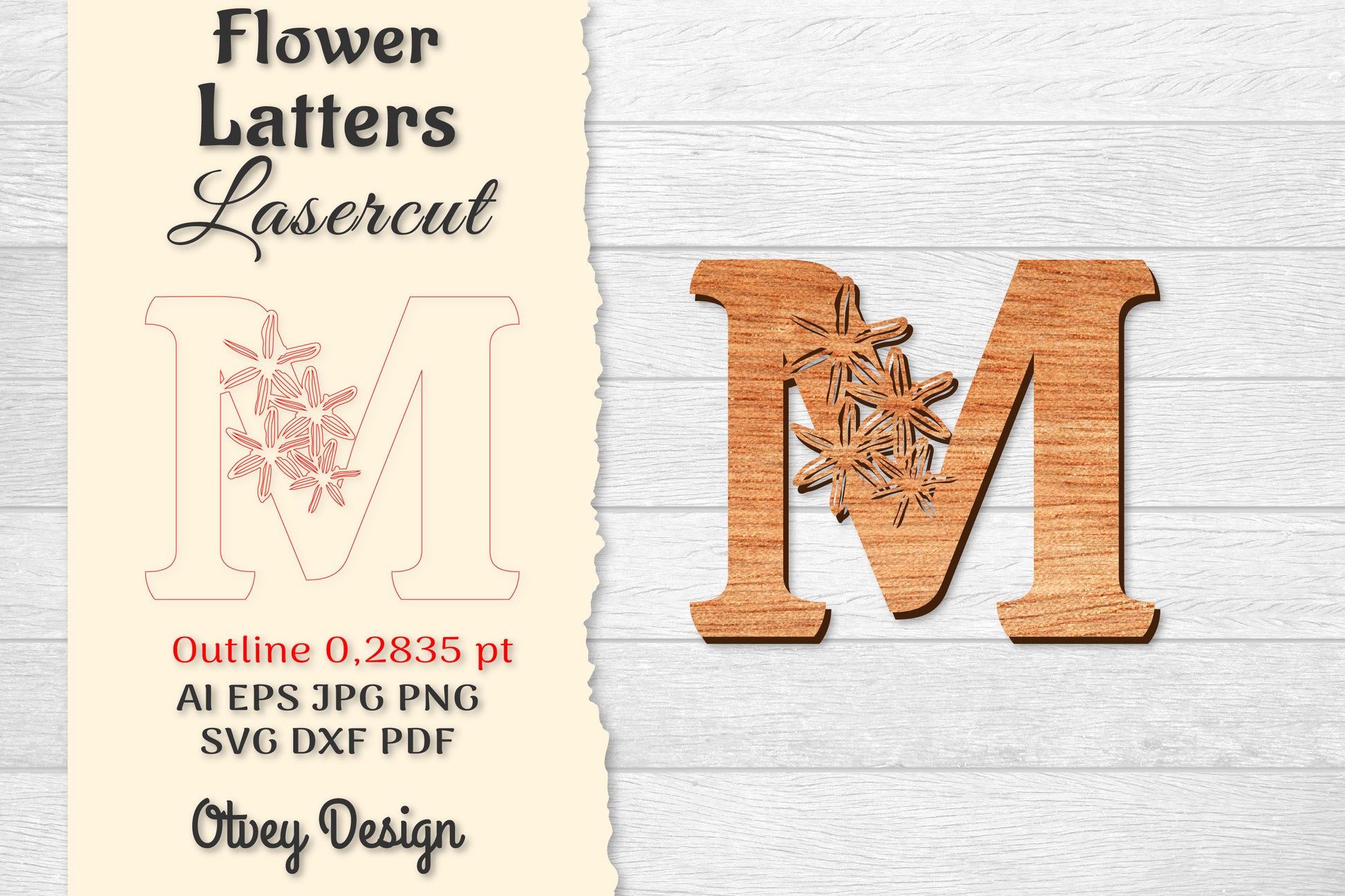 Flower Letters Laser Cut SVG Bundle 55 - CraftNest - Digital Crafting and Art