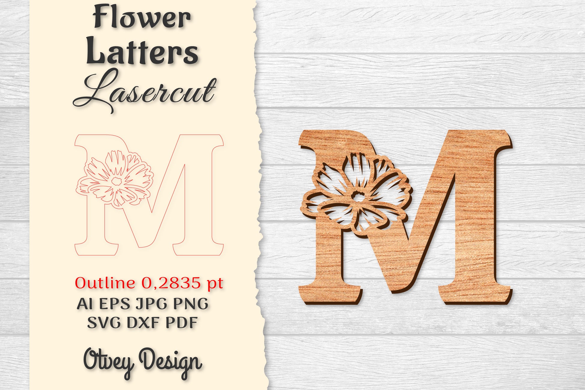 Flower Letters Laser Cut File SVG Bundle 51 - CraftNest - Digital Crafting and Art