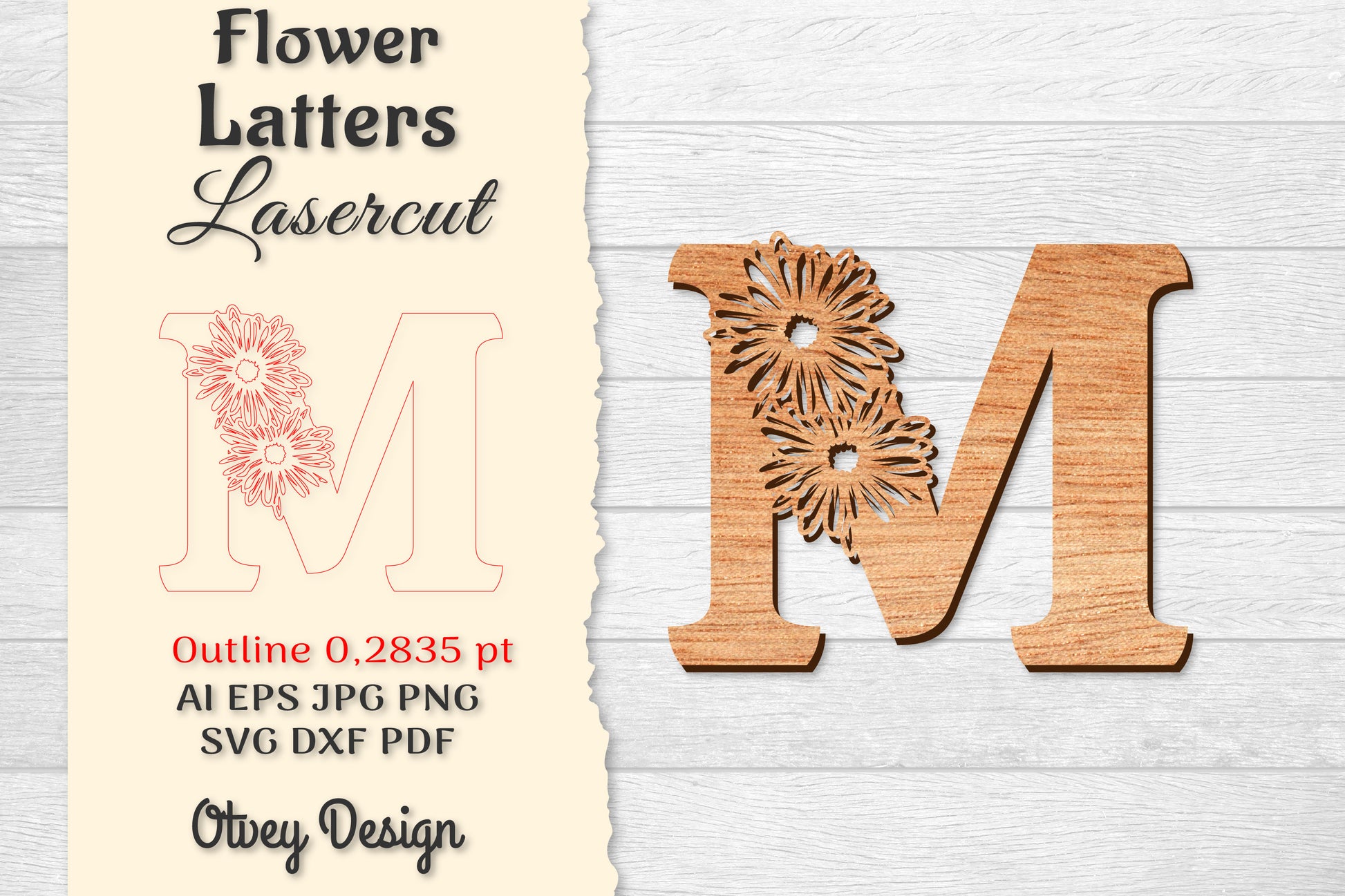 Flower Letters Laser Cut File SVG Bundle 74 - CraftNest - Digital Crafting and Art