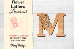 Flower Letters Laser Cut File SVG Bundle 74 - CraftNest - Digital Crafting and Art
