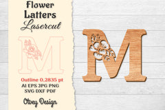 Flower Letters Laser Cut SVG Bundle 81 - CraftNest - Digital Crafting and Art