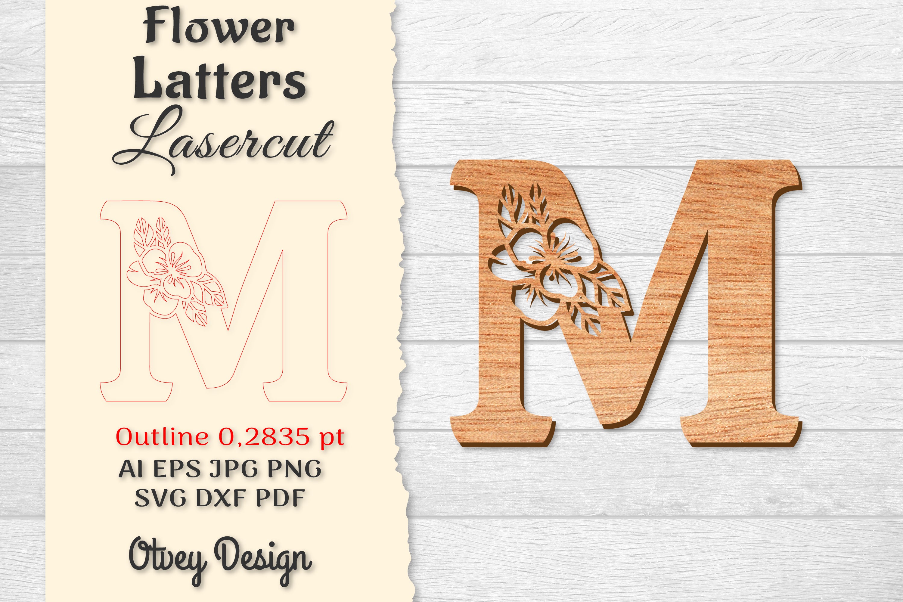 Flower Letters Laser Cut SVG Bundle 81 - CraftNest - Digital Crafting and Art