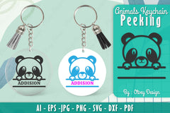 Animals Peeking Keychain SVG Bundle 5 - CraftNest - Digital Crafting and Art