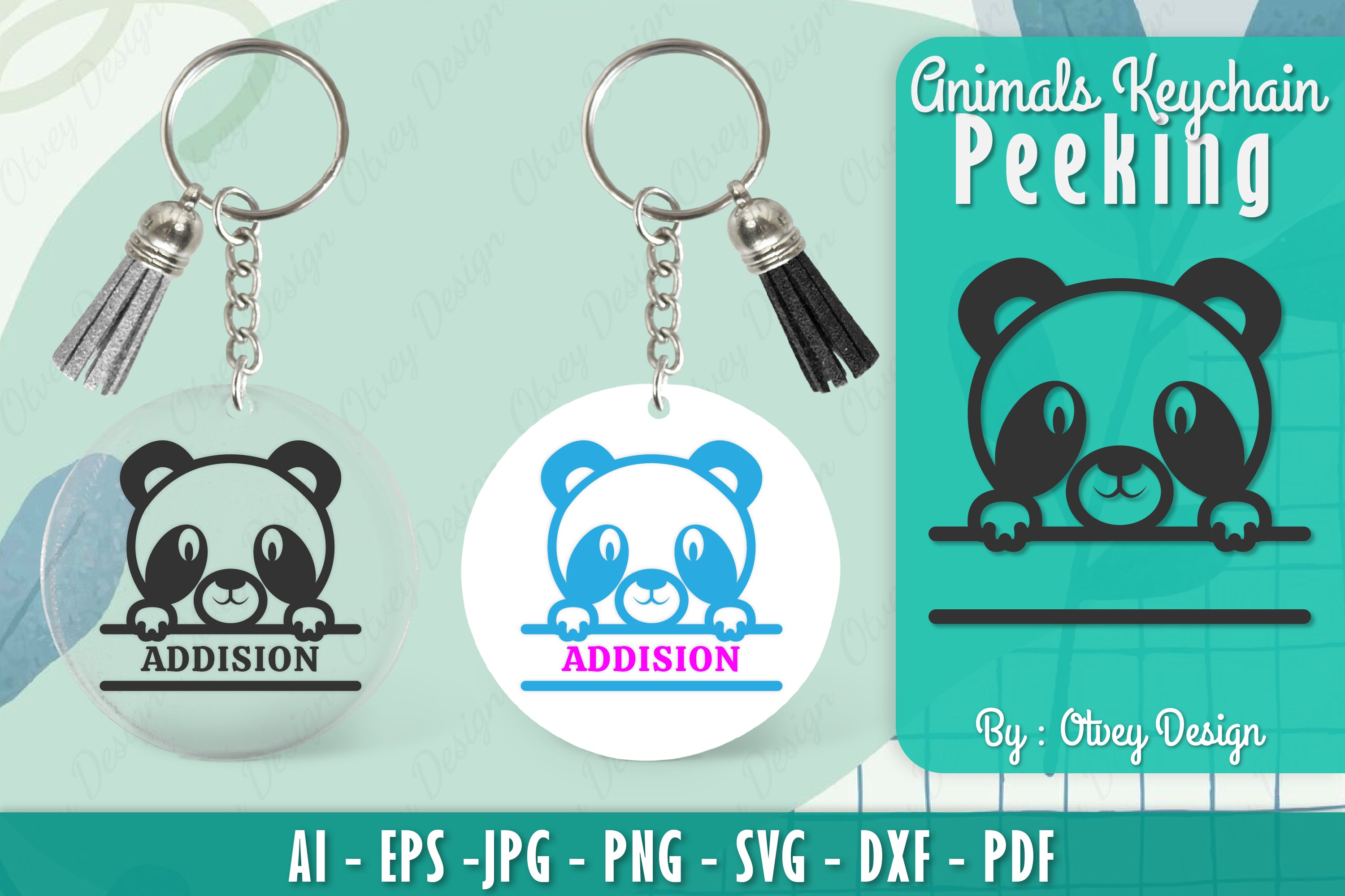 Animals Peeking Keychain SVG Bundle 5 - CraftNest - Digital Crafting and Art