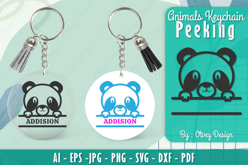Animals Peeking Keychain SVG Bundle 5 - CraftNest - Digital Crafting and Art