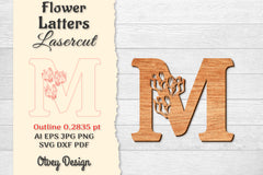 Flower Letters Laser Cut SVG Bundle 114 - CraftNest - Digital Crafting and Art