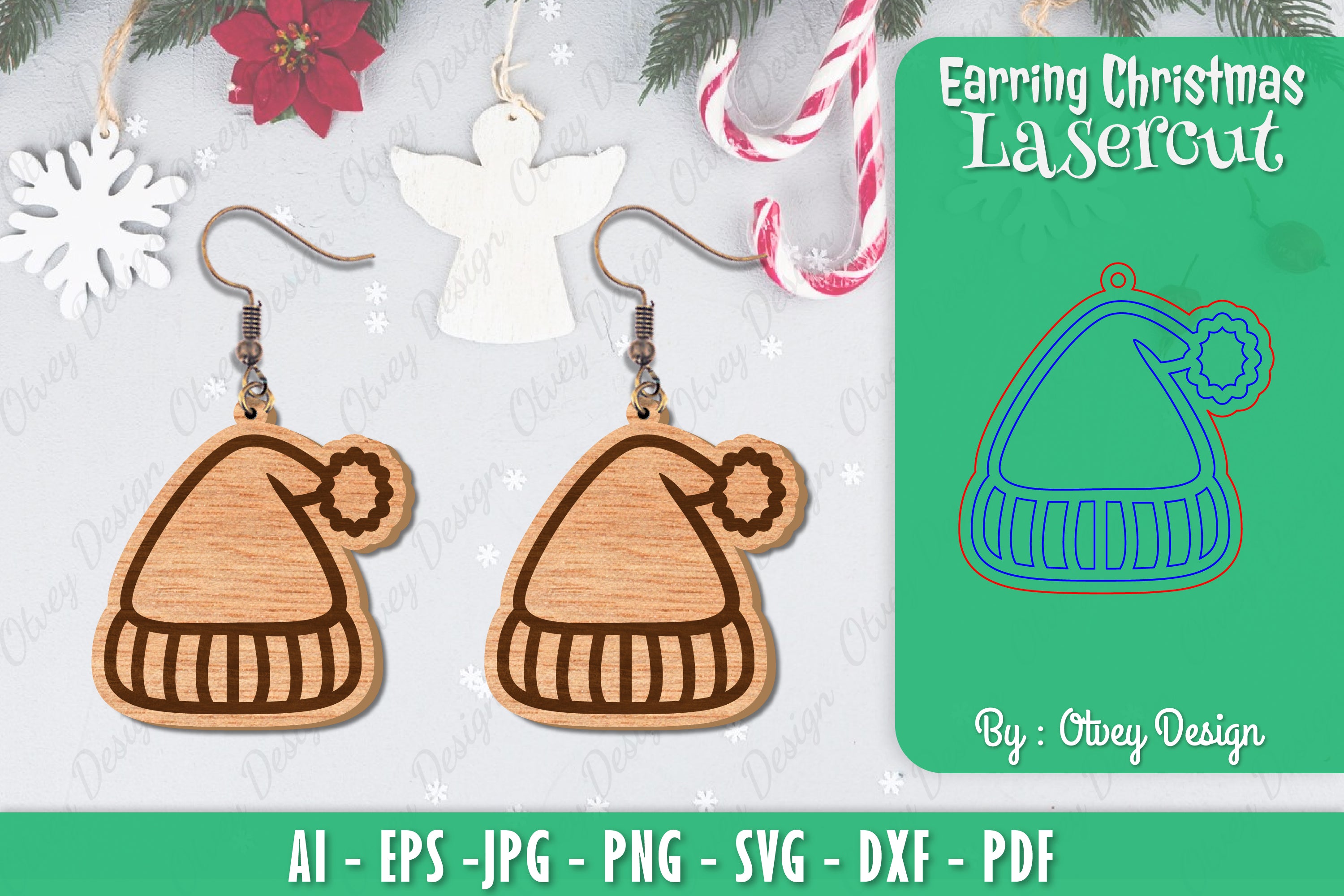 Christmas Earrings SVG Bundle