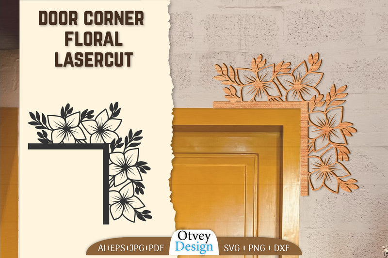 Door Corner Floral Lasercut SVG Bundle 9 - CraftNest - Digital Crafting and Art