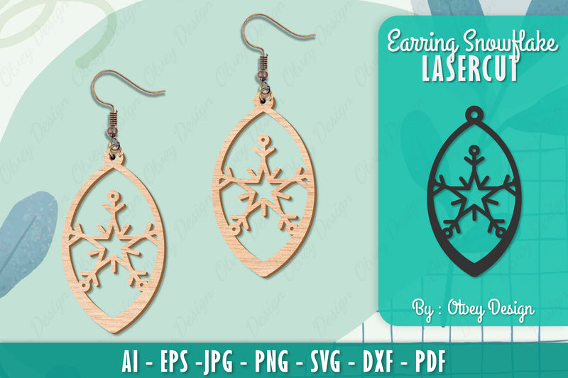 Snowflake Earring Lasercut SVG Bundle 85 - CraftNest - Digital Crafting and Art