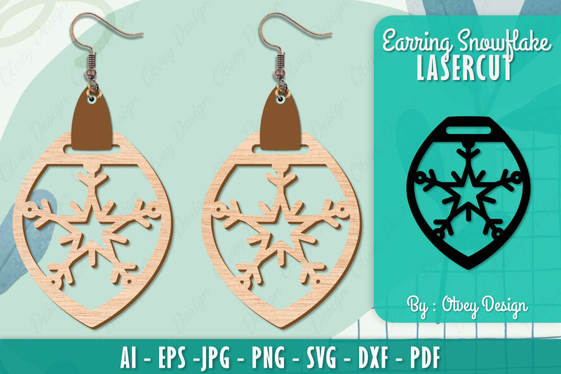 Snowflake Earring Lasercut SVG Bundle 149 - CraftNest - Digital Crafting and Art