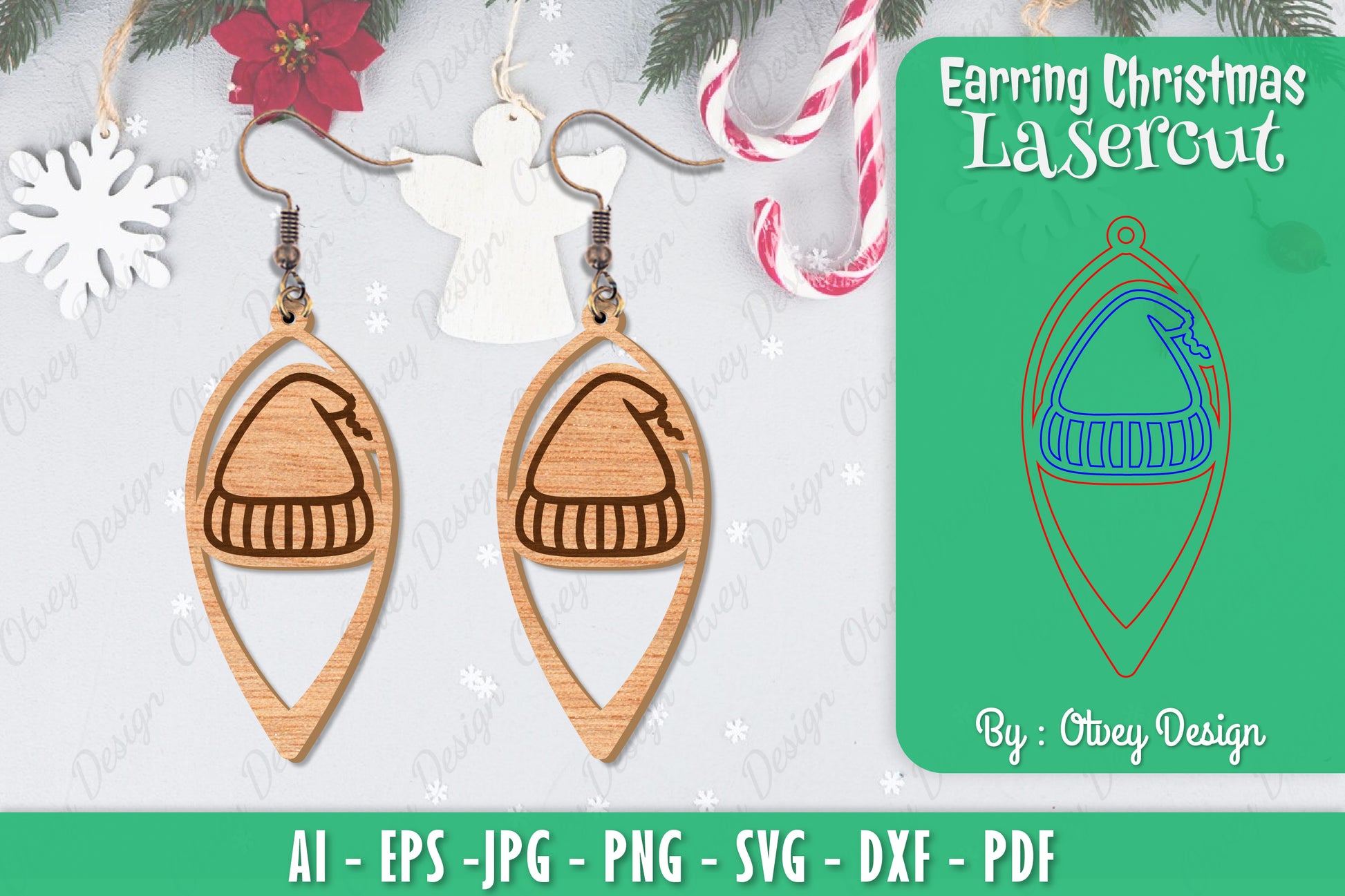 Christmas Earrings SVG Bundle 52 - CraftNest - Digital Crafting and Art