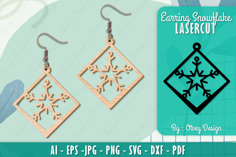 Snowflake Earring Lasercut SVG Bundle 117 - CraftNest - Digital Crafting and Art