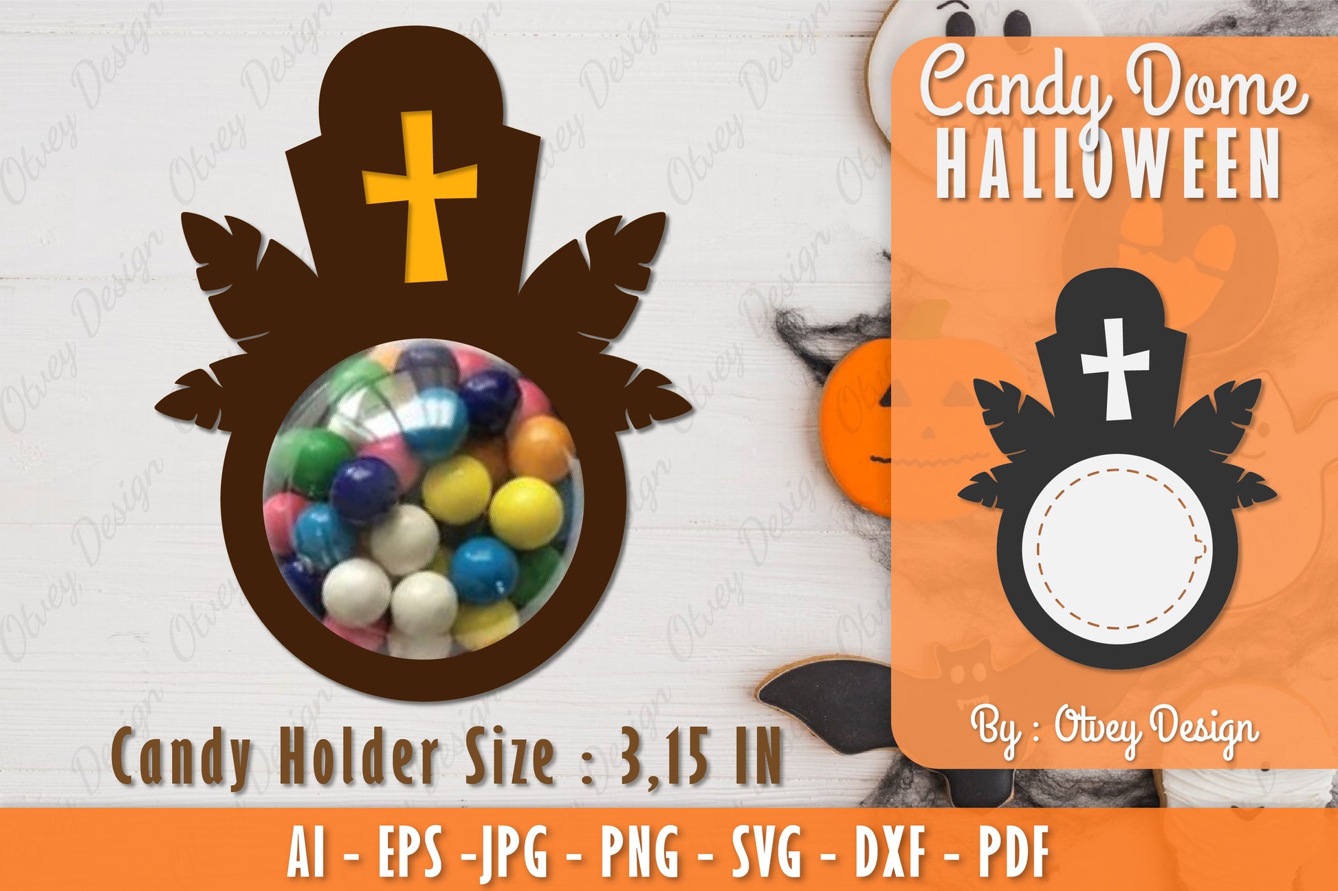 Halloween Candy Dome SVG Bundle 5 - CraftNest - Digital Crafting and Art