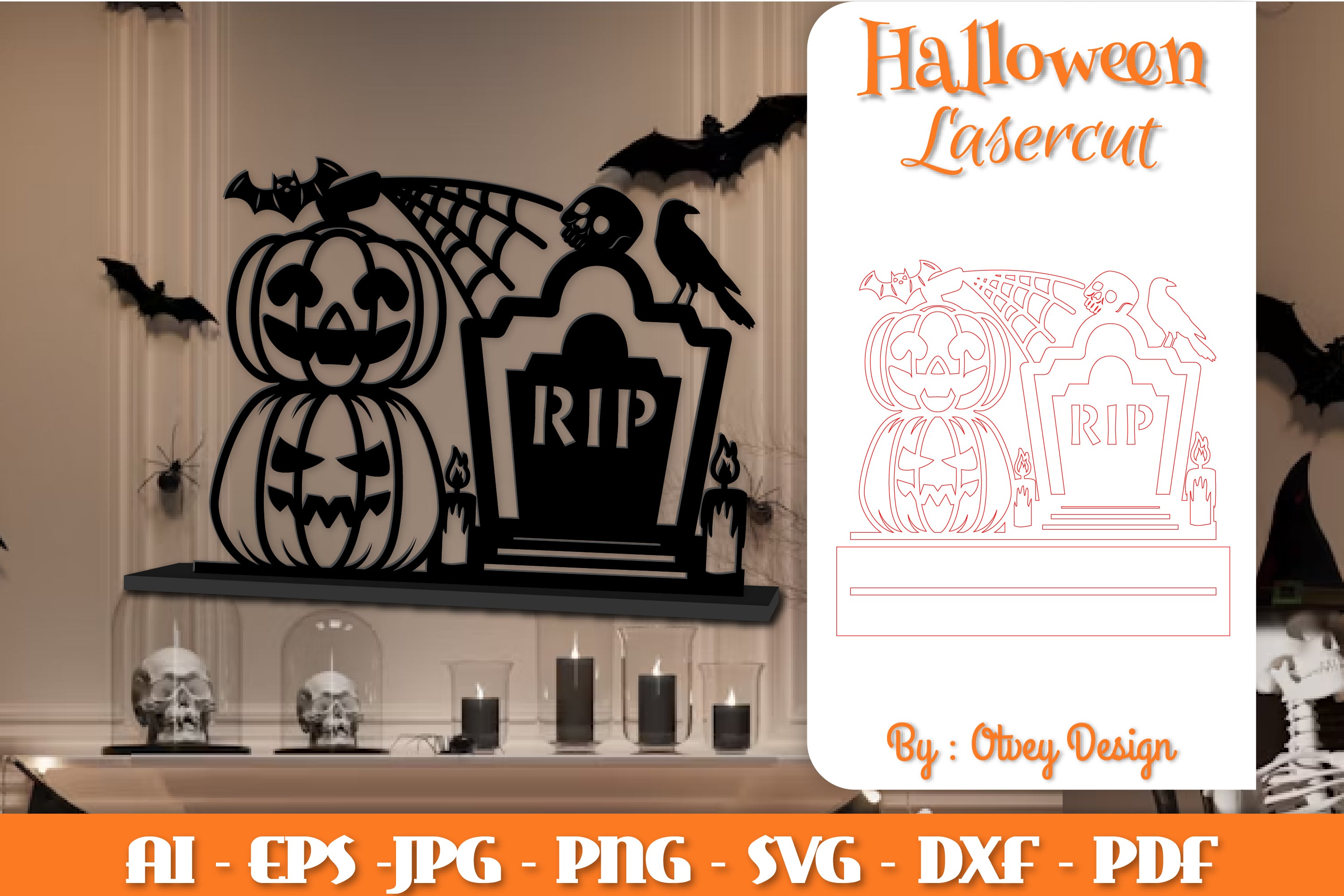 Halloween Decorations Lasercut SVG Bundle
