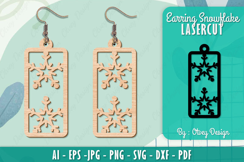 Snowflake Earring Lasercut SVG Bundle 21 - CraftNest - Digital Crafting and Art